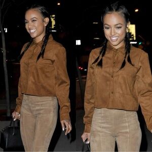 Zara 🤎🤎🤎Faux Suede Cropped Overshirt - Size Medium- NWOT